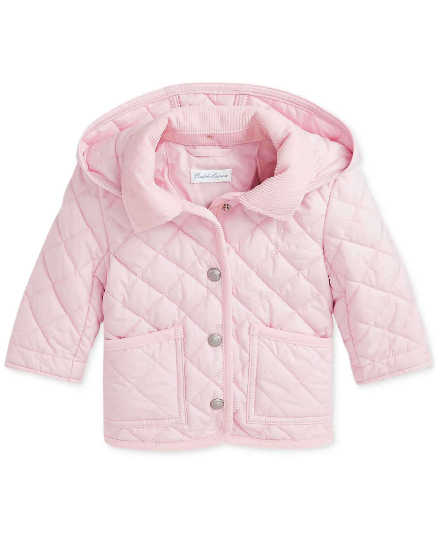 Пальто Polo Ralph Lauren Quilted Hooded Coat для девочек-малышей, цвет: Розовый — фото 1