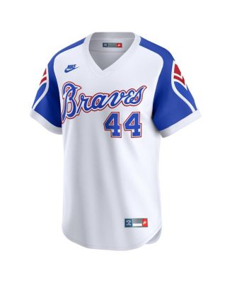 Men's Hank Aaron White Atlanta Braves Throwback Cooperstown Limited Jersey