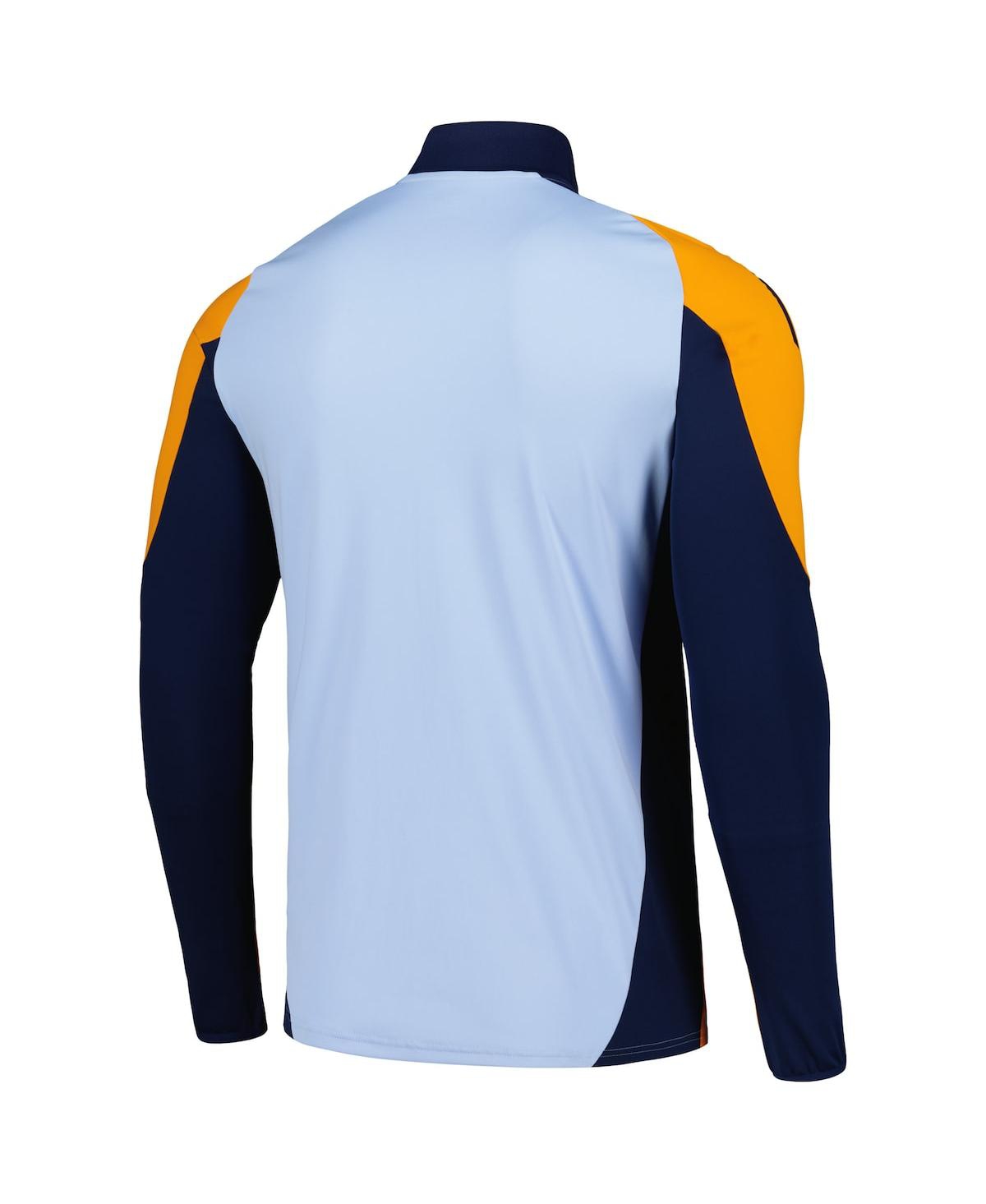 Adidas Men'sReal Madrid 2024/25 Aeroready Raglan Quarter-Zip Training Top - Light Blue