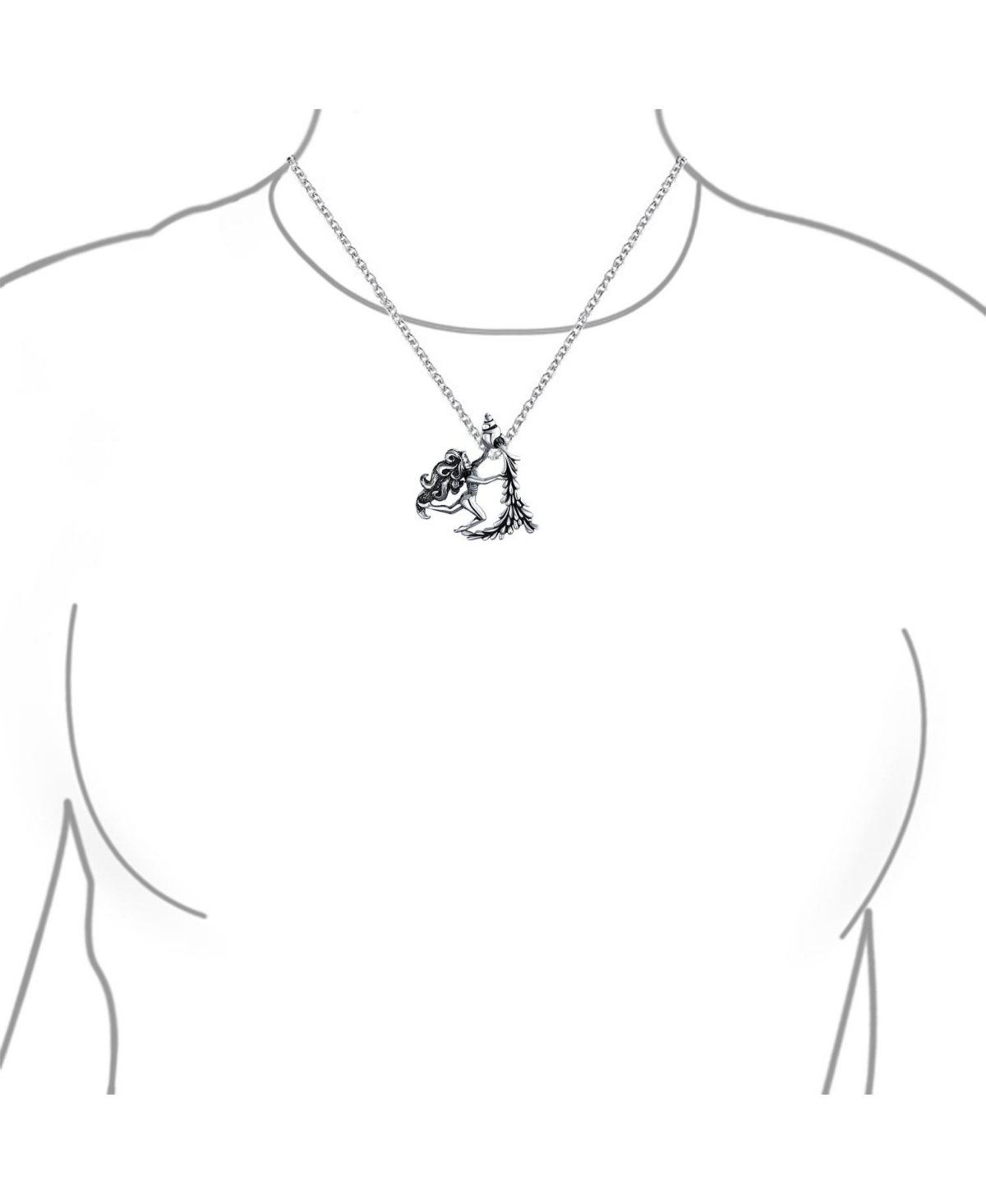 Bling Jewelry Aquarius Zodiac Sign Pendant Necklace For Women - Greek Water Goddess Astrology Horoscope - Sterling Silver