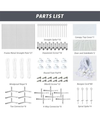 20 x 10 FT. Vehicle Carport Canopy Portable Garage Party Canopy Tent Boat Shelter, Heavy Duty Metal Frame with Removable Rool-up Sidewalls and Doors, White