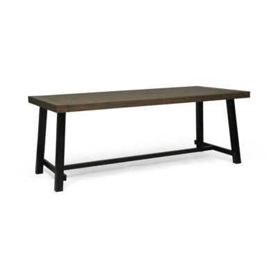 Modern Industrial Acacia Wood Outdoor Dining Table Weather-Resistant