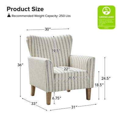 Upholstered Warren Armchair with Solid Wood Legs