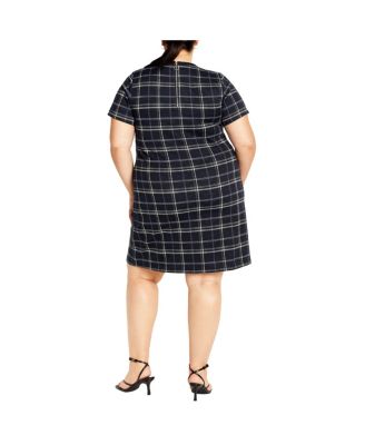 Plus Size Check Love Shift Mini Dress