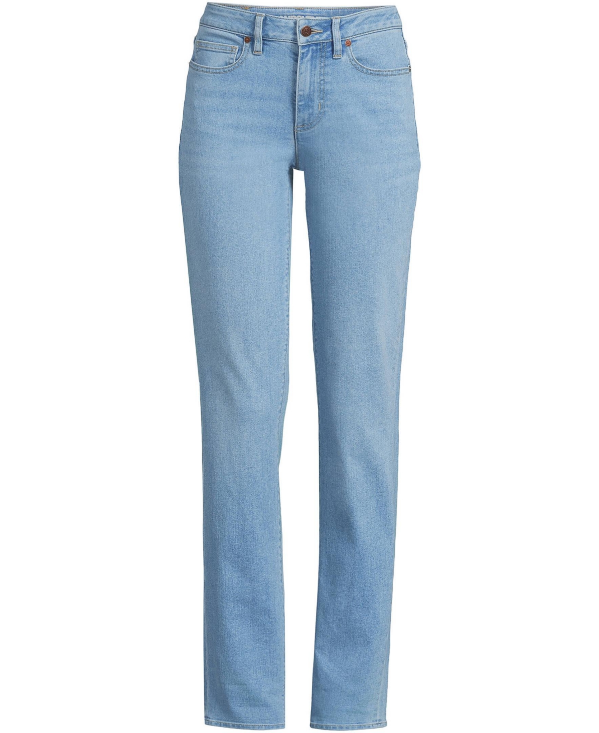 Lands' End Women's Recover Mid Rise Boyfriend Blue Jeans