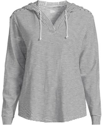 Women's Long Sleeve Slub Hooded Popover