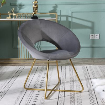 Velvet Accent Chair with Gold Base