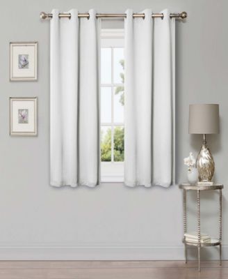 Solid Semi Blackout Grommet Room Darkening Curtain Panels, Set of 2