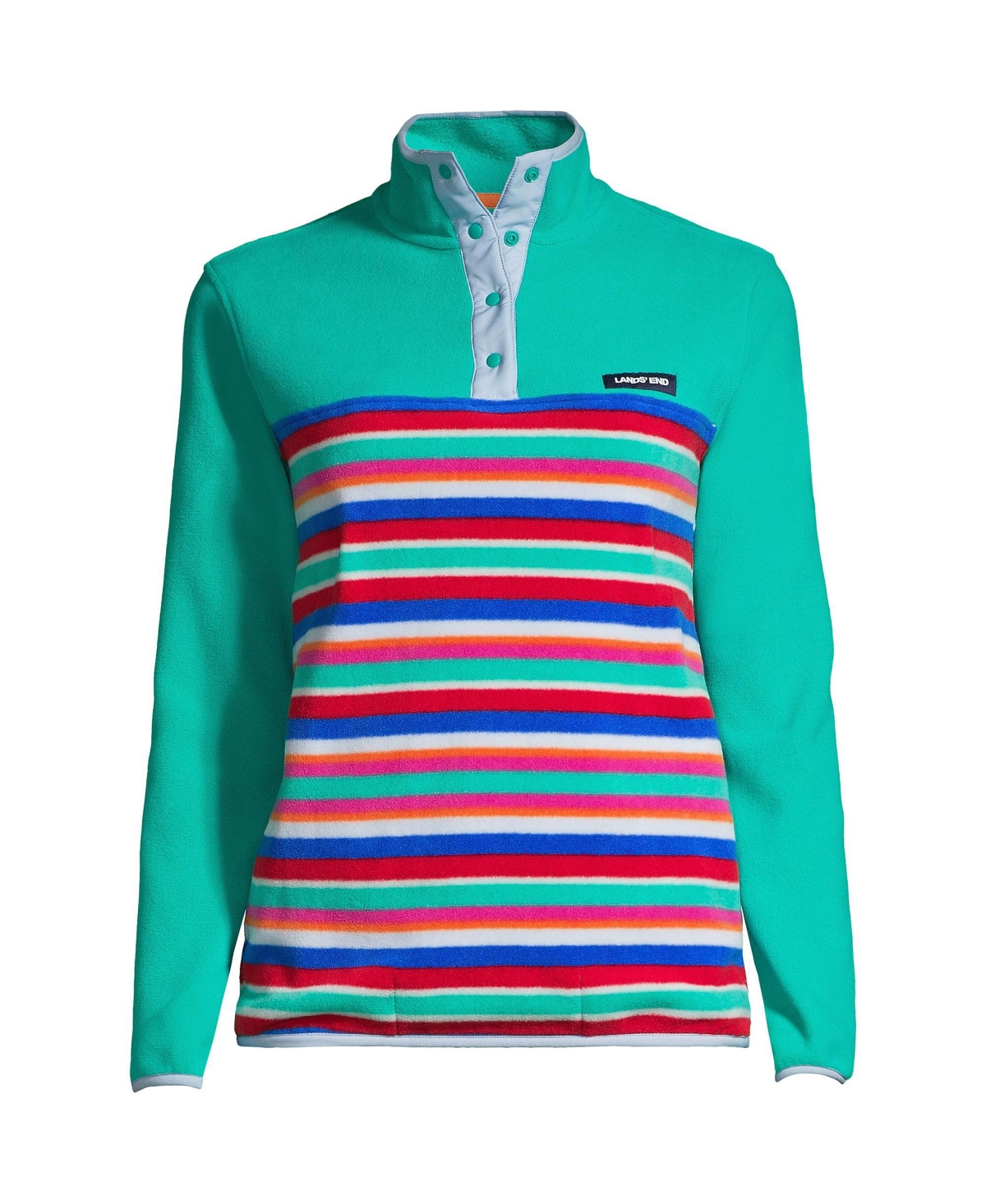 Lands' End Women's Petite Heritage Fleece Snap Neck Pullover