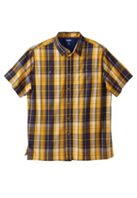 Tall Plaid Wrinkle-Resistant Short Sleeve Button Down