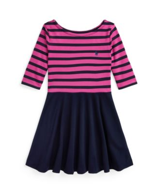 Polo Ralph Lauren Toddler and Little Girls Striped Ponte Dress - Macy's