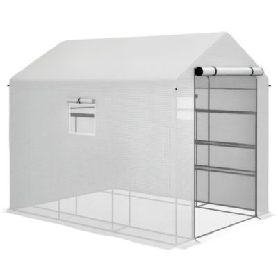 8' x 6' x 7' Portable Walk-in house with Shelf,