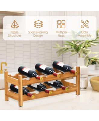 Bamboo 12-Bottle 2-Tier Wine Rack