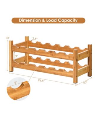 Bamboo 12-Bottle 2-Tier Wine Rack