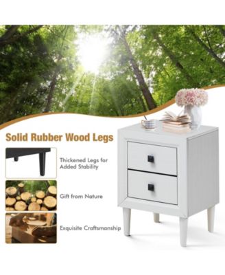 Multipurpose Retro Bedside Nightstand with 2 Drawers