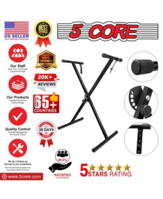 Keyboard Stand Digital Piano Riser Adjustable X Style Electric Key Board Casio Synth Holder - BLACK