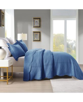 3 PCS 100% Cotton Oversized Bedspread Set Lightweight Quilt Set TG - Queen