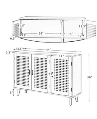Gius Contemporary Accent Cabine with Beech Wood Doors
