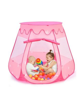 Pink Portable Kid Play House Play Tent with 100 Balls
