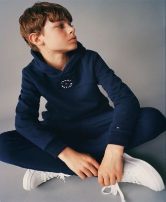 Tommy Hilfiger - Toddler Boys Elevated Logo Embroidered Fleece Hoodie