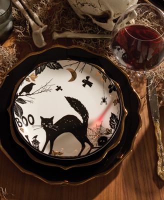 Vintage Halloween Haunted Assorted Accent Plates, Set of 4