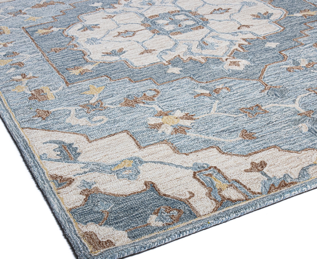 Bb Rugs Taron 2'6"x8' Runner Area Rug In Light Blue