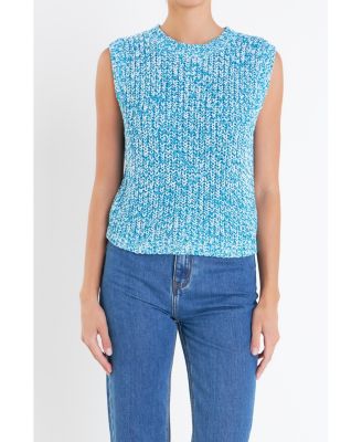 Women's Sleeveless Ribbed Knit Sweater