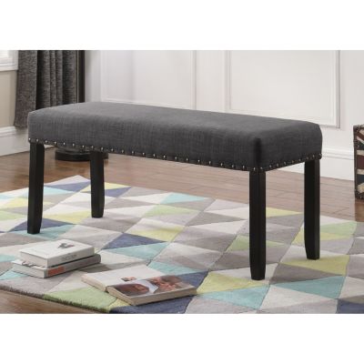 Fabric Dining Bench with Nailhead Trim