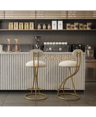 Luxurious Velvet Barstools with Anti-Slip Base