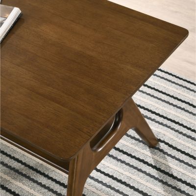 Streamdale Mid-Century Modern Wood End Table with Shelf