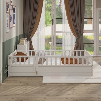 Montessori Twin Floor Bed with Safety Barrier