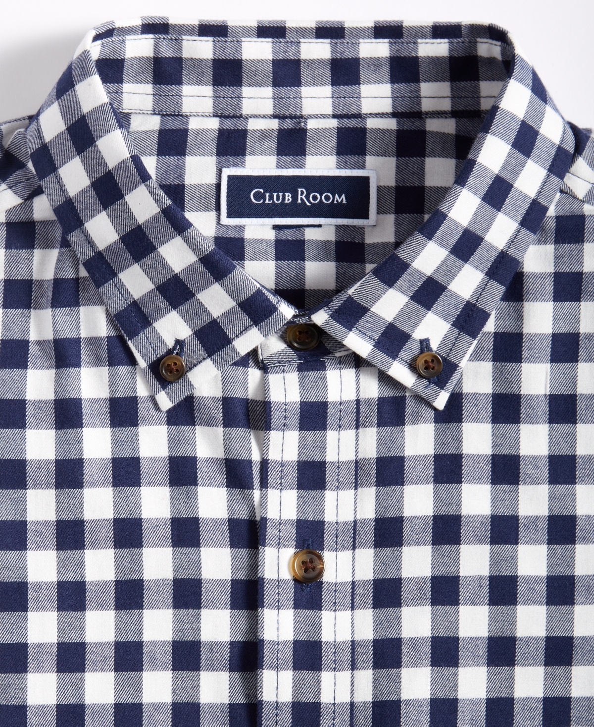Club Room Men's Grant Check Cotton Shirt, Created for Macy's