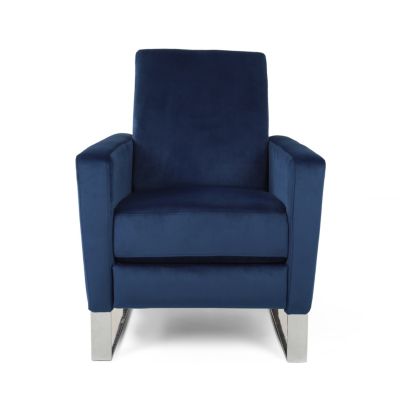 Modern Glam Velvet Recliner Chair with Push-Back Function