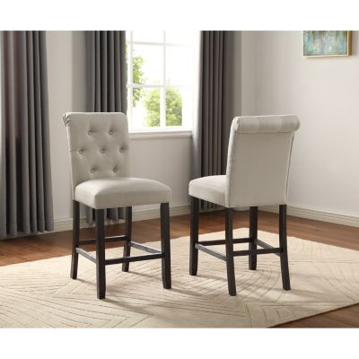 Solid Wood Tufted Asons Counter Height Stool, Set of 2