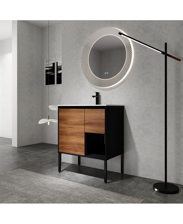 Simplie Fun Versatile Bathroom Vanity Wall-Mounted or Floor-Standing ...