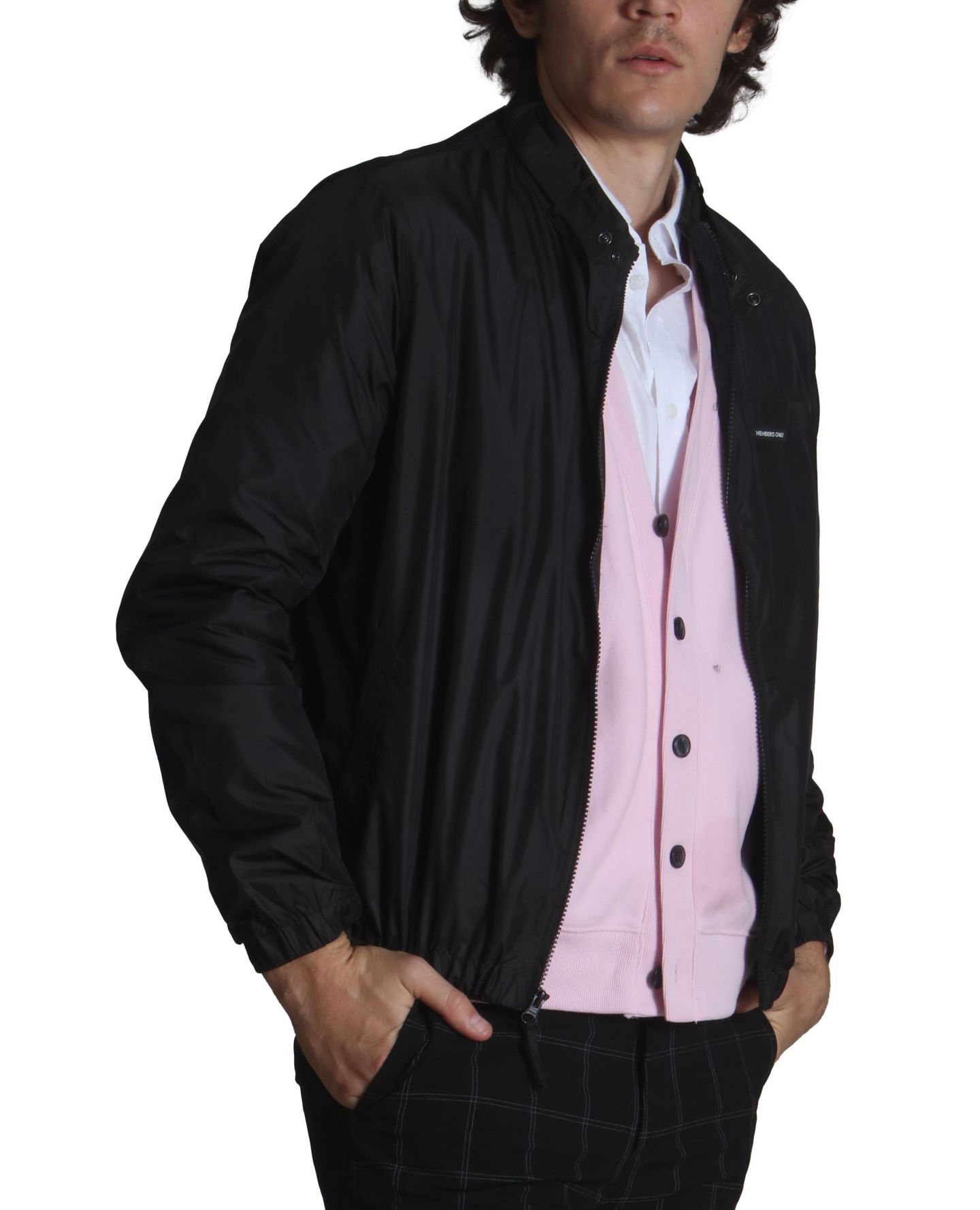 Мужская куртка Members Only Big & Tall Windbreaker Packable, цвет: Чёрный — фото 2