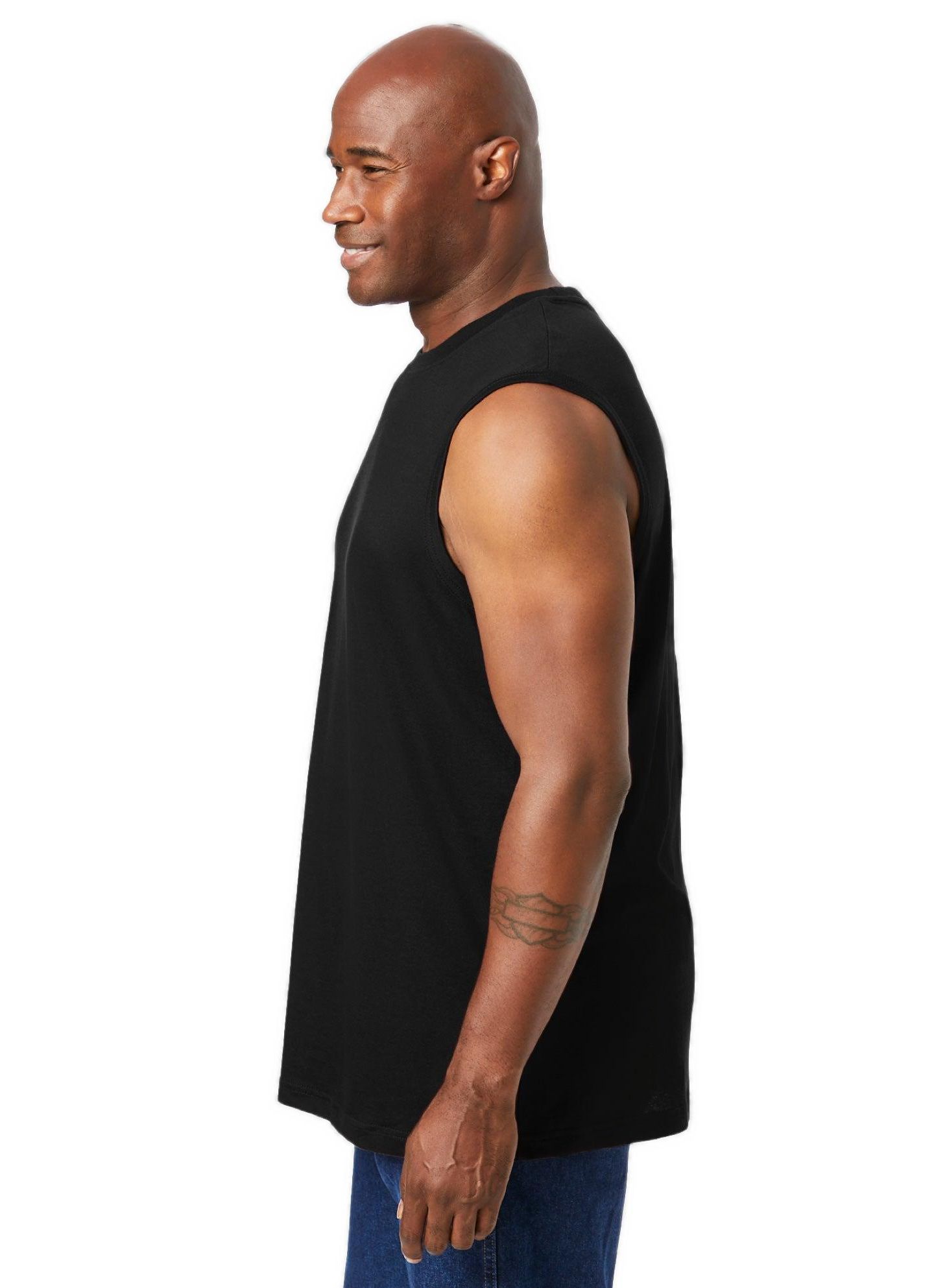 Мужская футболка KingSize Shrink-Less Lightweight Muscle, цвет: Чёрный — фото 5