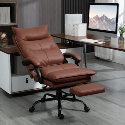 Microfiber Office Chair with Massage, Heat, Footrest