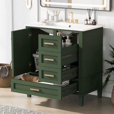 30" Modern Bathroom Vanity with Sink and Storage