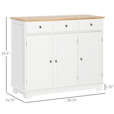 Buffet Cabinet, Bar Cabinet with 3 Drawers, Light
