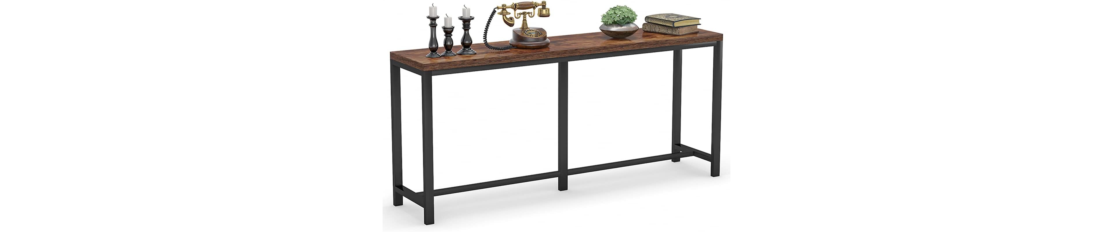 Tribesigns 70.9 inch Extra Long Sofa Table, Narrow Console Table Behind Couch, Rustic Entryway Table Industrial Skinny Hallway Table for Living Room