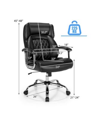 1 PC faux leather 500LBS High Back Big & Tall Office Chair Adjustable Leather Task Chair