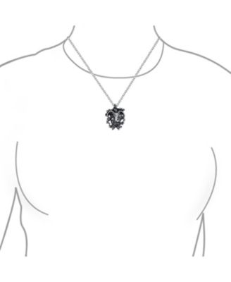 Aries Ram Head Zodiac Sign Astrology Horoscope Pendant Necklace Sterling Silver Men