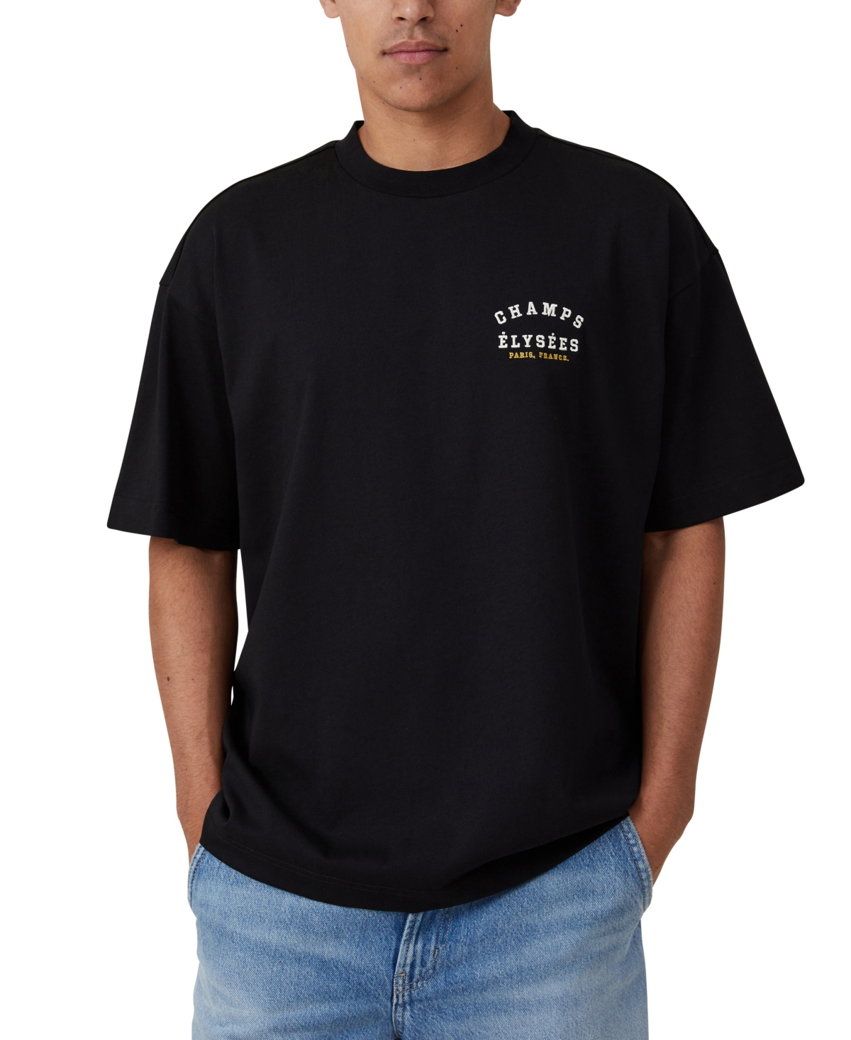 COTTON ON MEN'S BOX FIT TEXT T-SHIRT 