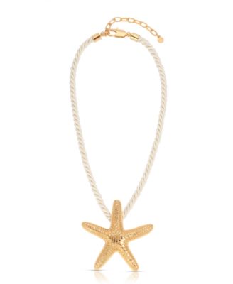 Silk Cord Starfish Pendant Necklace