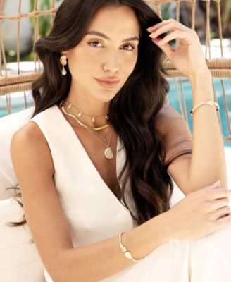 18k Gold Plated Swirled Shell Cuff Bracelet