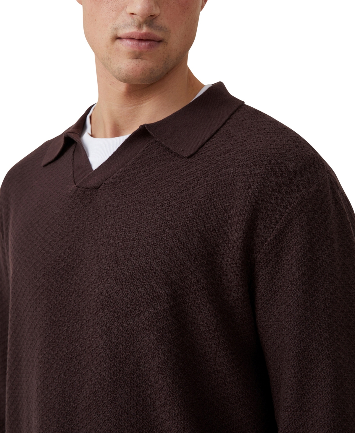 COTTON ON MEN'S JIMMY LONG SLEEVE POLO 