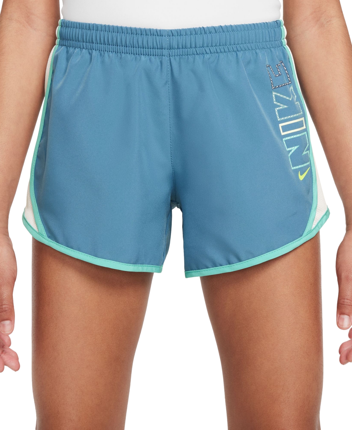 Nike Big Girls Tempo Dri-fit Running Shorts -green Frost/white