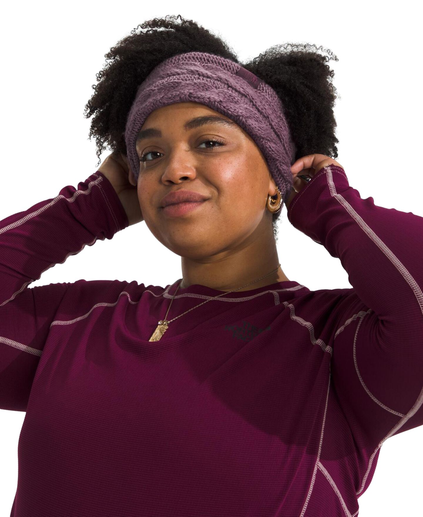 Женские головные уборы The North Face Oh Mega Fleece Earband, цвет: Бордовый — фото 3