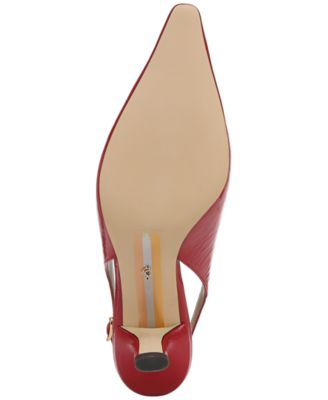 Bianka Kitten-Heel Leather Slingback Pumps